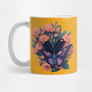 Butterfly Hiding From Flower Mug